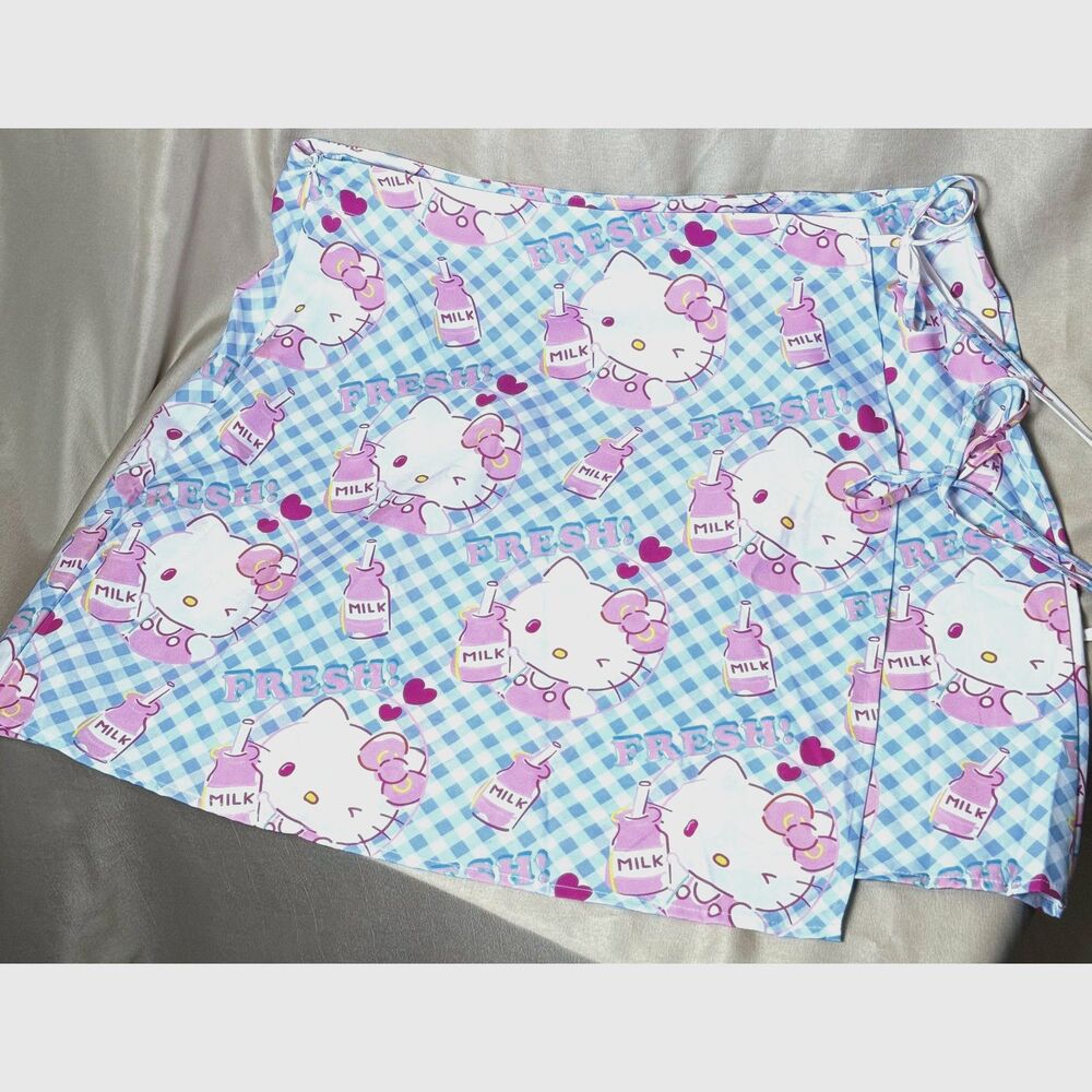 Shein X Hello Kitty Gingham Wrap Skirt Size 1X